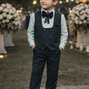 Premium Kids' 3-Piece Royal Formal Suit Set – Elegant Waistcoat, Shirt & Trouser